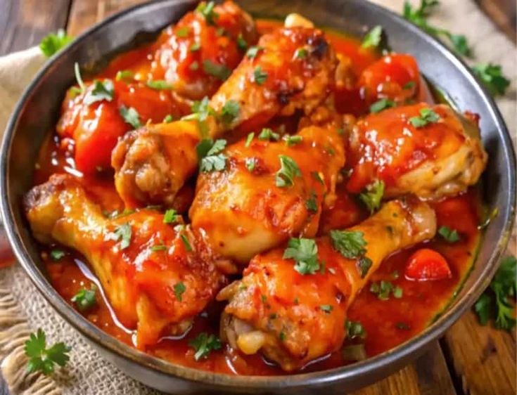 8 Receitas de Frango no Forno Irresistíveis Para Você Arrasar na Cozinha 11 Frango ao Molho de Tomate com Azeitonas e Alcaparras