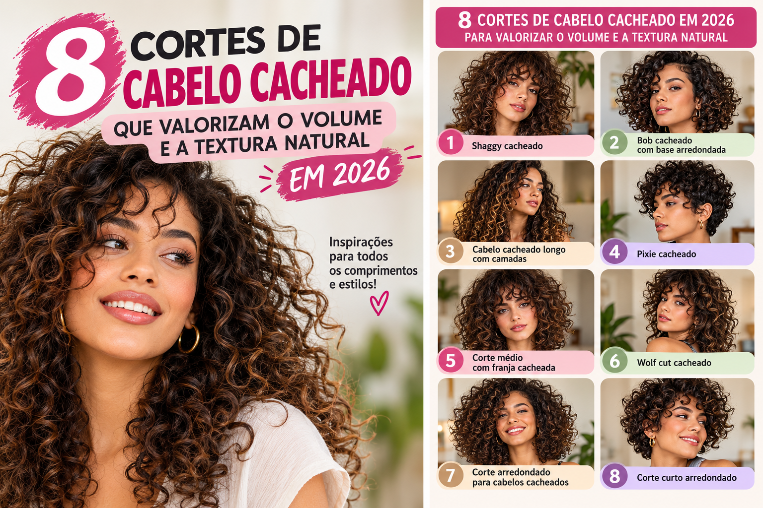 8 Cortes de Cabelo Cacheado