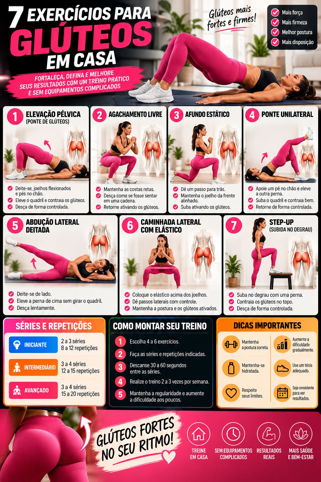 7 Exercícios para Glúteos em Casa: Guia Completo para Fortalecer e Montar Seu Treino 2 7 Exercícios para Glúteos