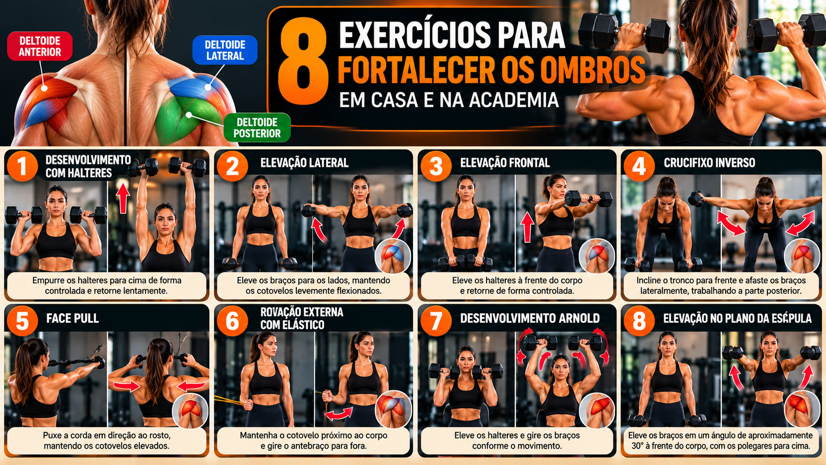Treino de Ombros: 8 Exercícios para Fortalecer os Ombros em Casa e na Academia 1 Treino de Ombros