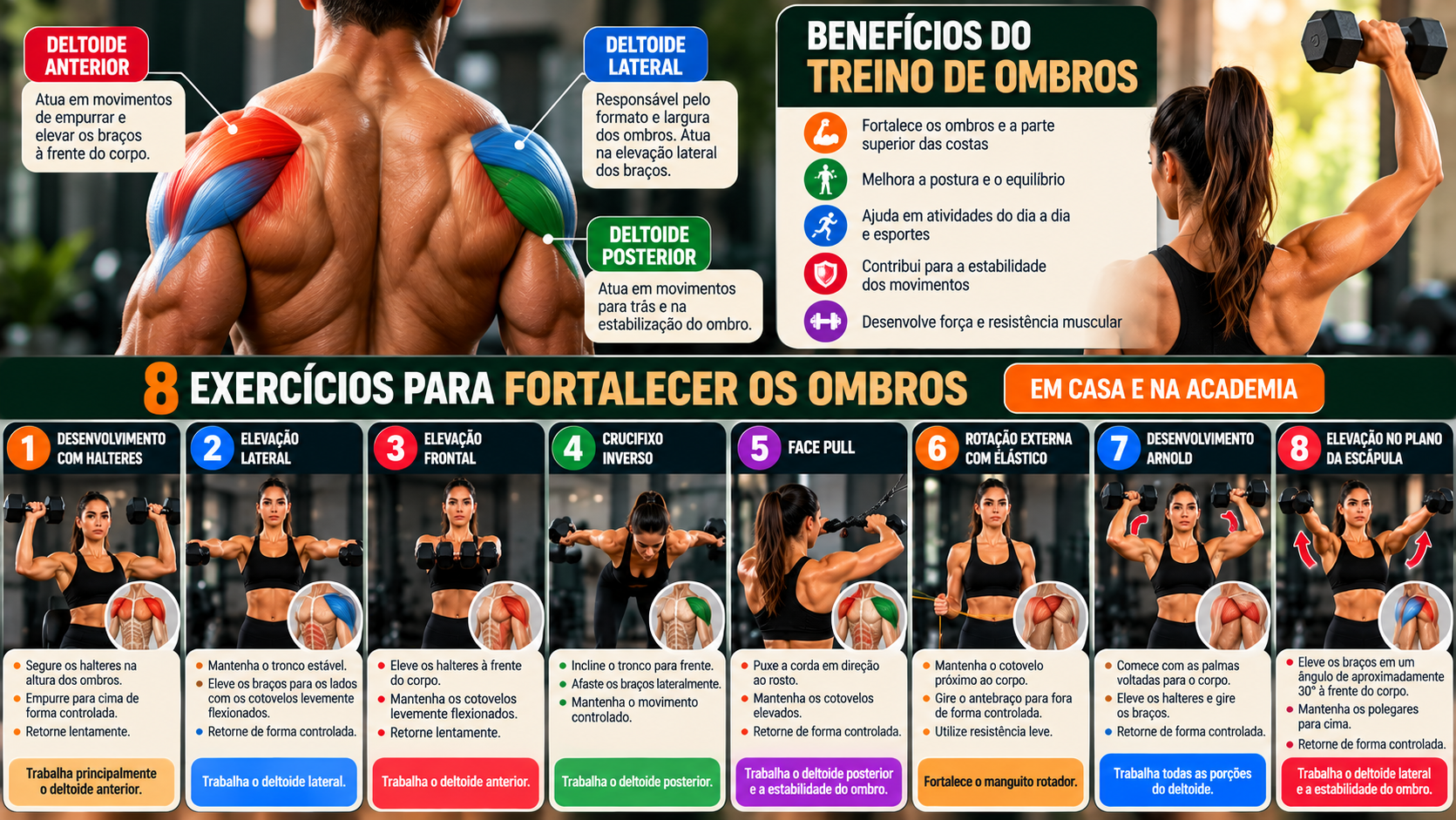 Treino de Ombros: 8 Exercícios para Fortalecer os Ombros em Casa e na Academia 2 Treino de Ombros